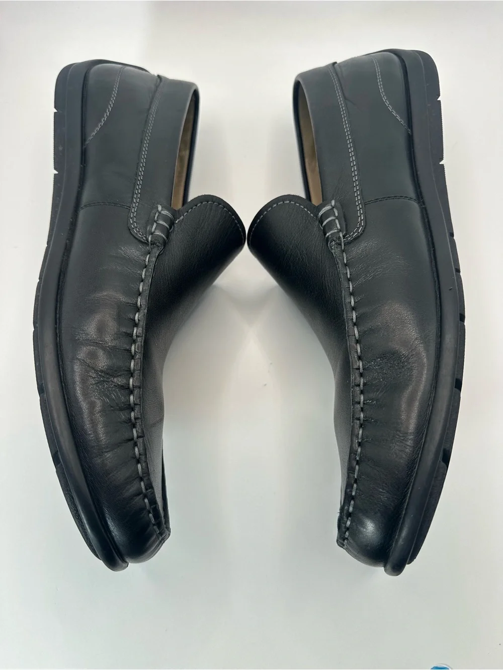 Ecco Black Leather Slip-On Moccasin Loafers size 46 - 12